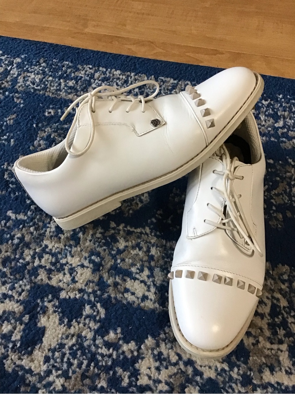 G/FORE White Stud-Accent Lace-Up Golf Shoes